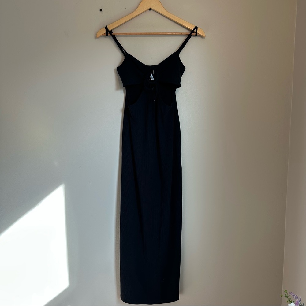 L*Space Ribbed Fitted Maxi Dress Size Small Sleeveless Scoop Neck w/ Cutouts - Picture 2 of 7
